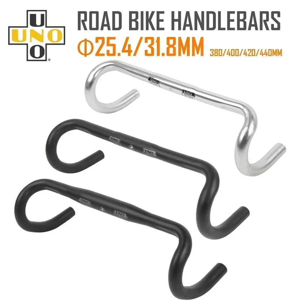 UNO Aluminiumlegierung Rennen Rennrad Lenker gebogen Bar Fahrradlenker 25,4/31,8 mm 360/380/400/420/440 MM Fahrradzubehör
