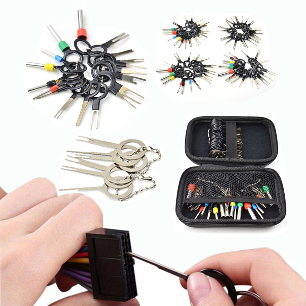 100pcs Car Terminal Removal Kit Wiring Crimp Connector Pin Extractor Puller Terminal Repair Tools Kit