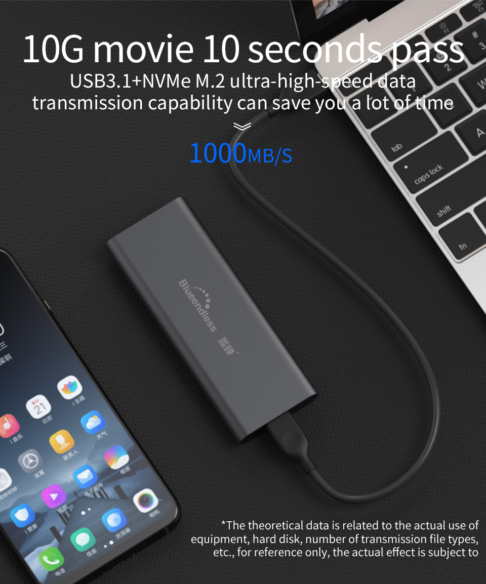 PCIE M.2 NVME USB SSD obudowa M z tuleją samozaciskową C USB 3.1 2240/2280 obudowa na SSD aluminium 10 gb/s pudełko zewnętrzne solidny dysk zewnętrzny