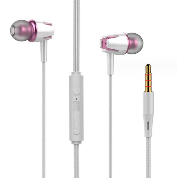 Universal 3.5mm trådade brusreducerande stereo in-ear hörlurar telefon headset med mikrofon för android telefon pc musik samtal tillbehör: Röd