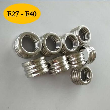 10 stk  e27 til e40 lyspære lampeholder stikkontakt adapter omformer  ( e40 lampeholder)