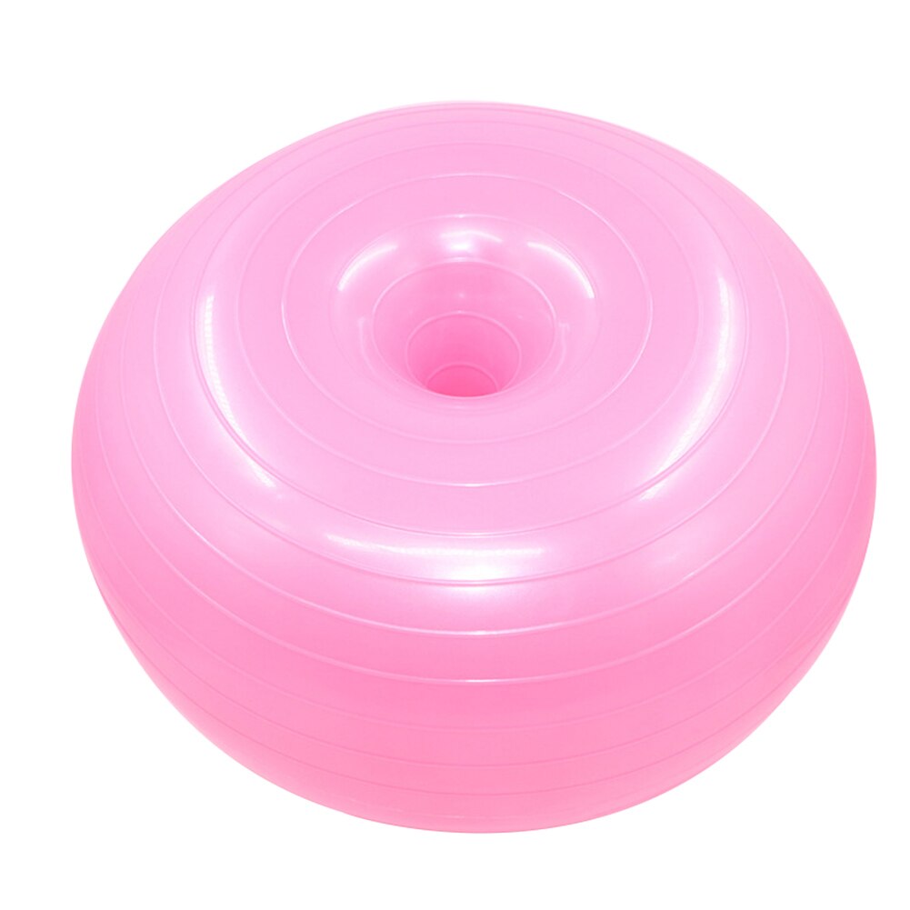 Pelota de Yoga Donut espesar a prueba de explosiones inflable equilibrio pelota de Yoga fitness con inflador ASD88: Rosa