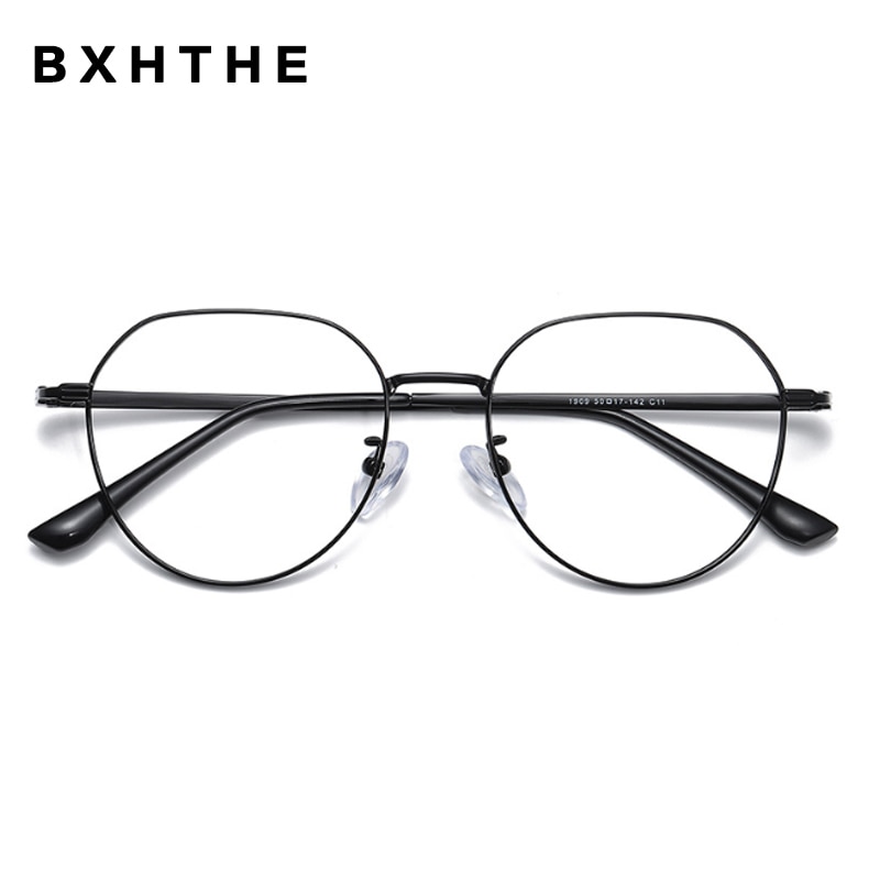 Pink Women Alloy Eyeglasses Women Prescription Optical Glasses Frame Round Myopia Spectacles Computer Eyewear