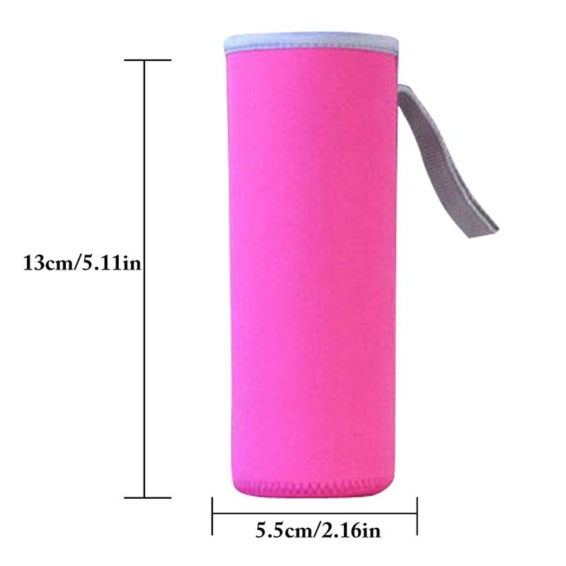 Urheilullinen vesipullon kansi neopreeni eriste hihalaukku laukku pussi kannettava tyhjiökuppisetti urheilu retkeilytarvike: Ruusuinen 280ml