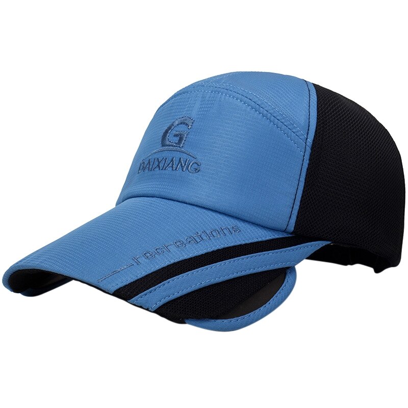 Baseball Cap Sunshade Tennis Golf Cap Wide Retractable Brim Cotton Breathable Mesh Fishing Camping Travel Beach Sport Cap: L