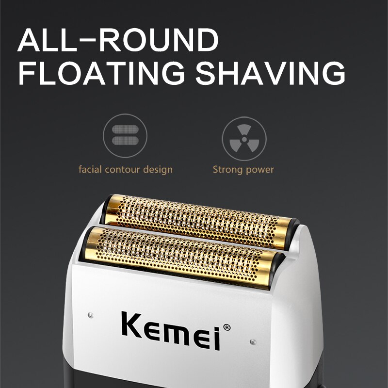 Kemei 2026 2 in 1 Rechargeable Electric Shaver LCD Display Portable Cordless Men Reciprocating Razor Beard 0mm Hair Trimmer