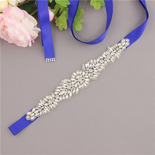 ZMS334 Hochzeit Gürtel Strass Gürtel Brautjungfer Gürtel Braut Gürtel Frauen Schärpe Gürtel Hochzeit Zubehör Gürtel für Abendkleider: königlich Blau