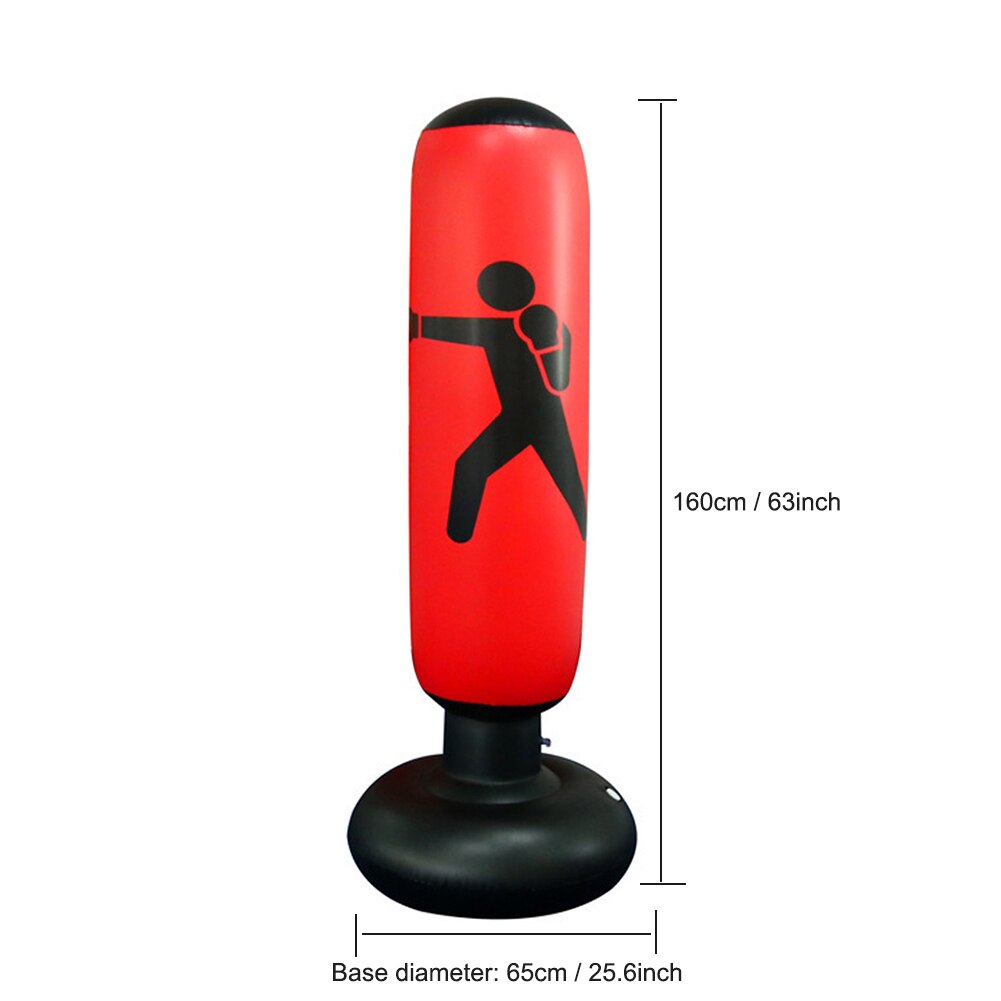 Sac de boxe gonflable en PVC, 160cm, pour enfants et adultes, poinçon, coups de pied, sac de sable, entraînement, soulagement du Stress, équipement de Fitness