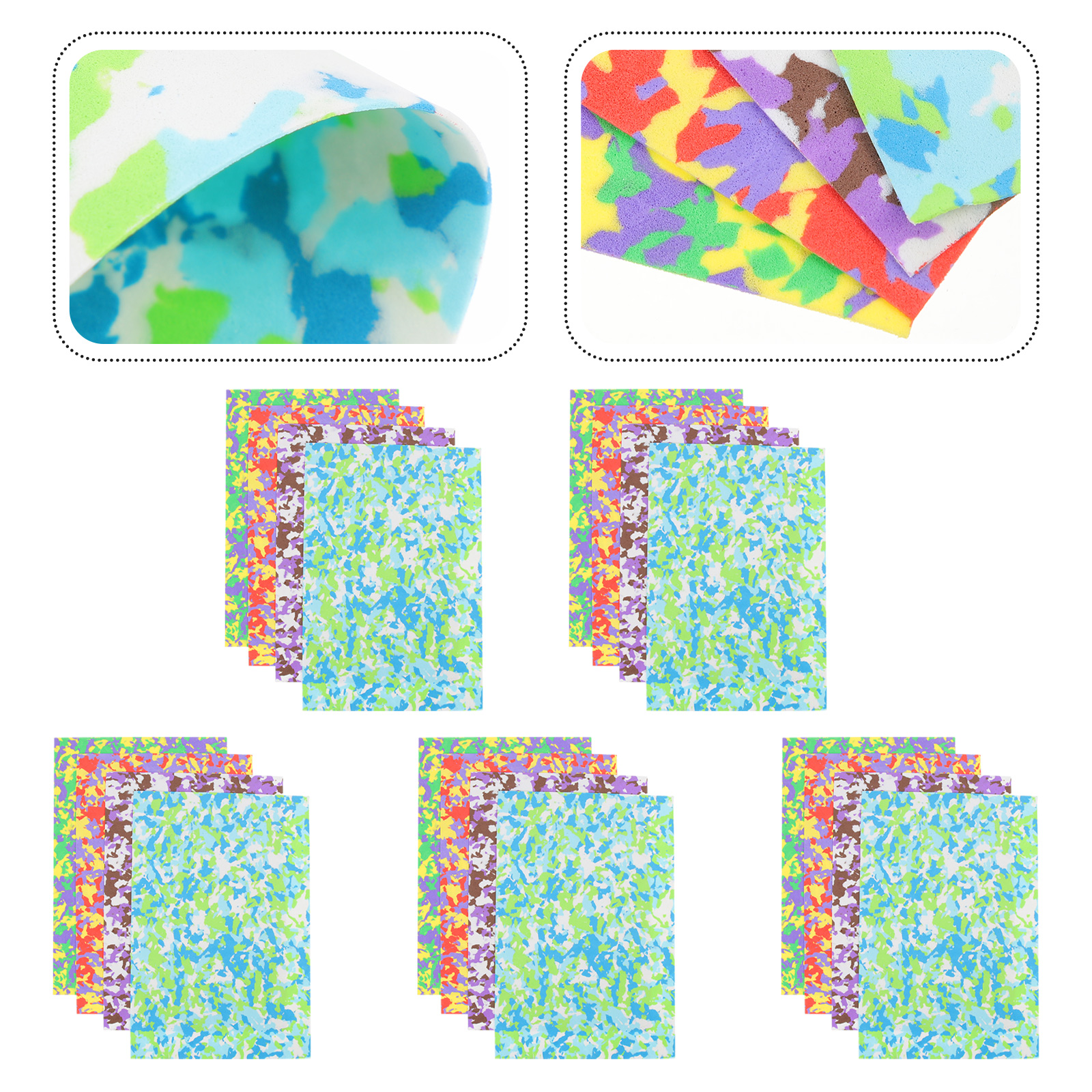 20 stück schwammpapier, diy-tarnmuster, diy-bastelpapier