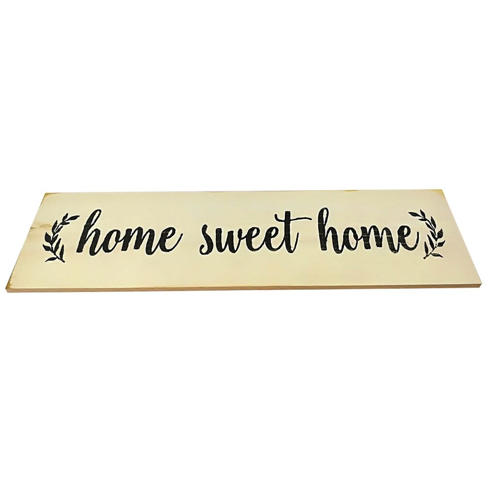 Hem sweet home script stor rustik trä skylt nödställda solid plakett vintage skylt vägg heminredning