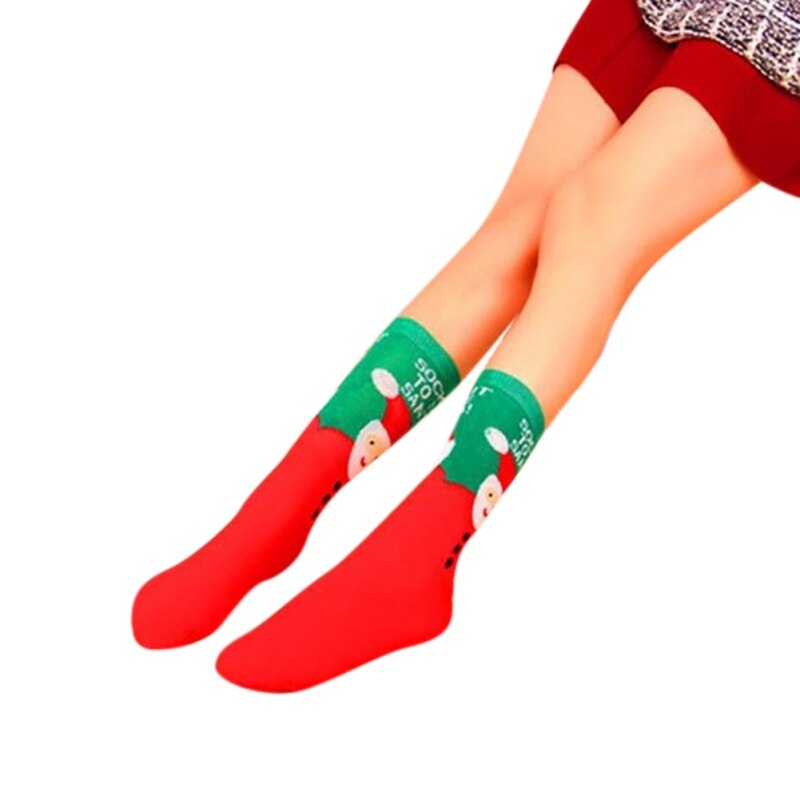 Christmas Socks Cotton Knit Crew Warm Socks For Girls Winter Novelty Christmas