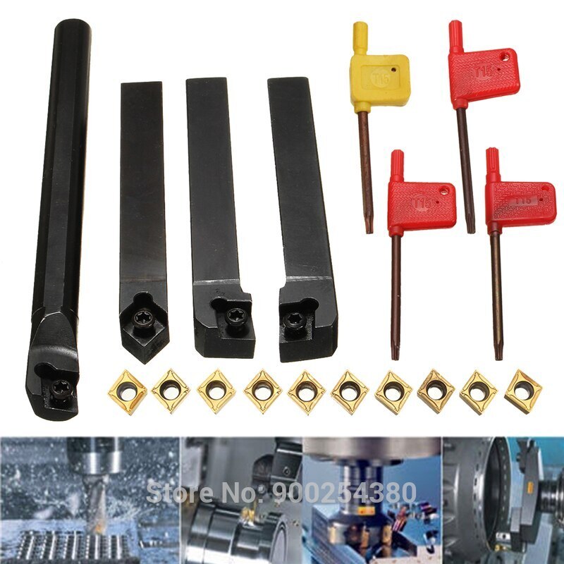 Turning Tools,S12M SCLCR09/SCLCR1212H09/SCLCL1212H09/SCMCN1212H09 Boring Bar Turning Tool Holder With 10pcs CCMT09T304 Inserts