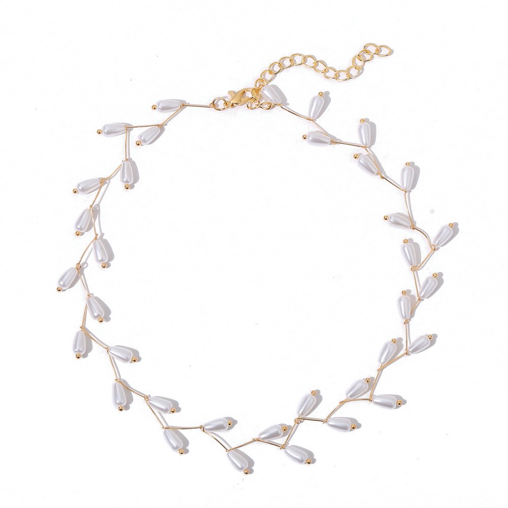 Yobest Elegante Weiß Imitation Perle Halsband Halskette Große Runde Perle Hochzeit Halskette für Frauen Charm Schmuck: N00649