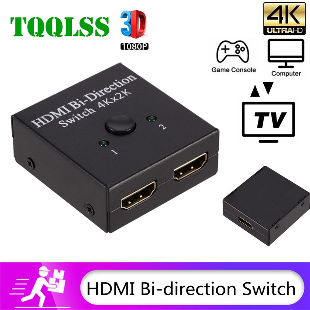 HDMI Splitter 4K Switch Bi-Direction 1x2/2x1 Adapter HDMI Switcher 2 in 1 out for PS5/4/3 XBox TV Box Computer Monitor