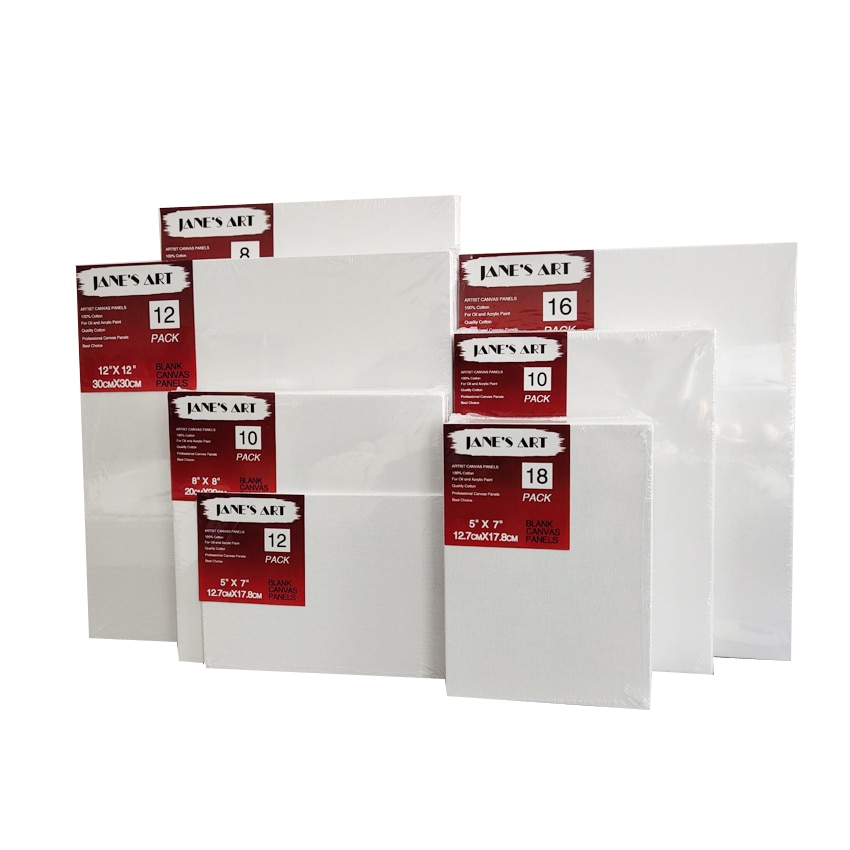 20 x 25cm blank målarduk panelbräda 8 " x10 " för akryloljefärg syrafri vit bomull i flera storlekar för konstnärsstudenter och barn