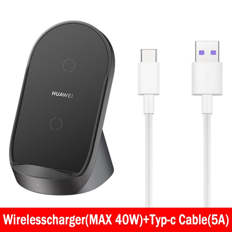 Soporte cargador inalámbrico de sobremesa para Huawei SuperCharge, 40W, CP62, CP61, AP61, CP60, CP39S, CP37, cargador de coche P40 Pro + Mate 30 Pro, P30 Pro: CH