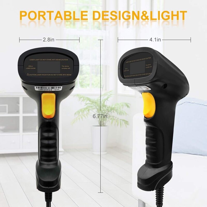 Barcode Scanner with USB Cable for POS Supermarket Library Express Company Retail Store