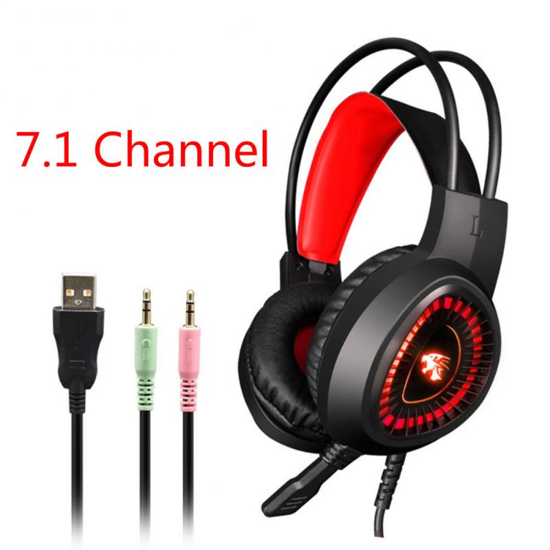 Virtual 7.1 Surround Sound Gaming Headset Led USB/3.5mm Wired Headphone With Mic Volume Control For Xbox PC Gamer