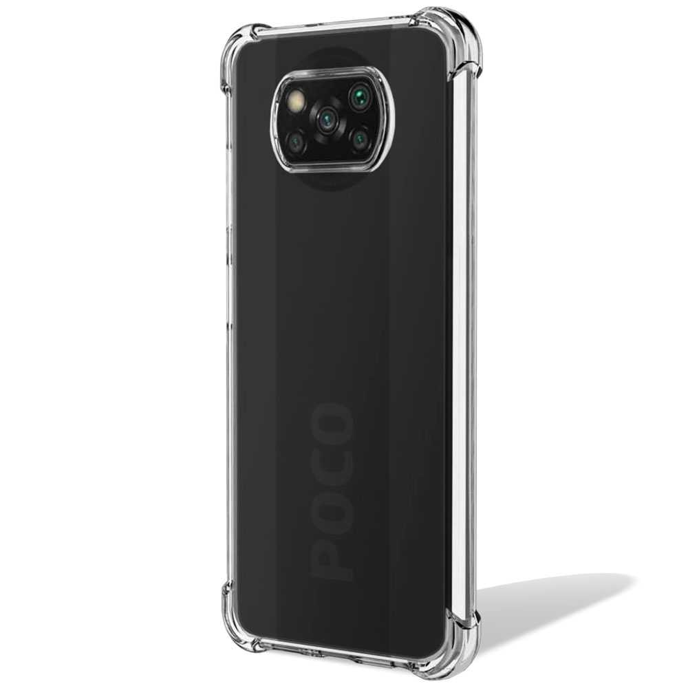 Clear Tpu Case Cover Voor Xiaomi Pocophone Poco X3 Nfc/Pro Shockproof Antishock Versterkte Randen Shock Beschermende Bumper