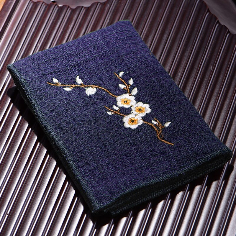 Toallas de té chinas bordadas, tejido con patrón de ciruela, absorción de agua, cuenco ecológico, accesorios de limpieza de tetera, 1 ud.: 13