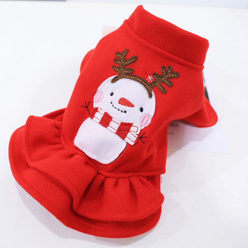 Automne hiver chien chat vêtements Teddy poméranie noël renne bonhomme de neige thème robe pour animaux de compagnie manteau XS S M L XL