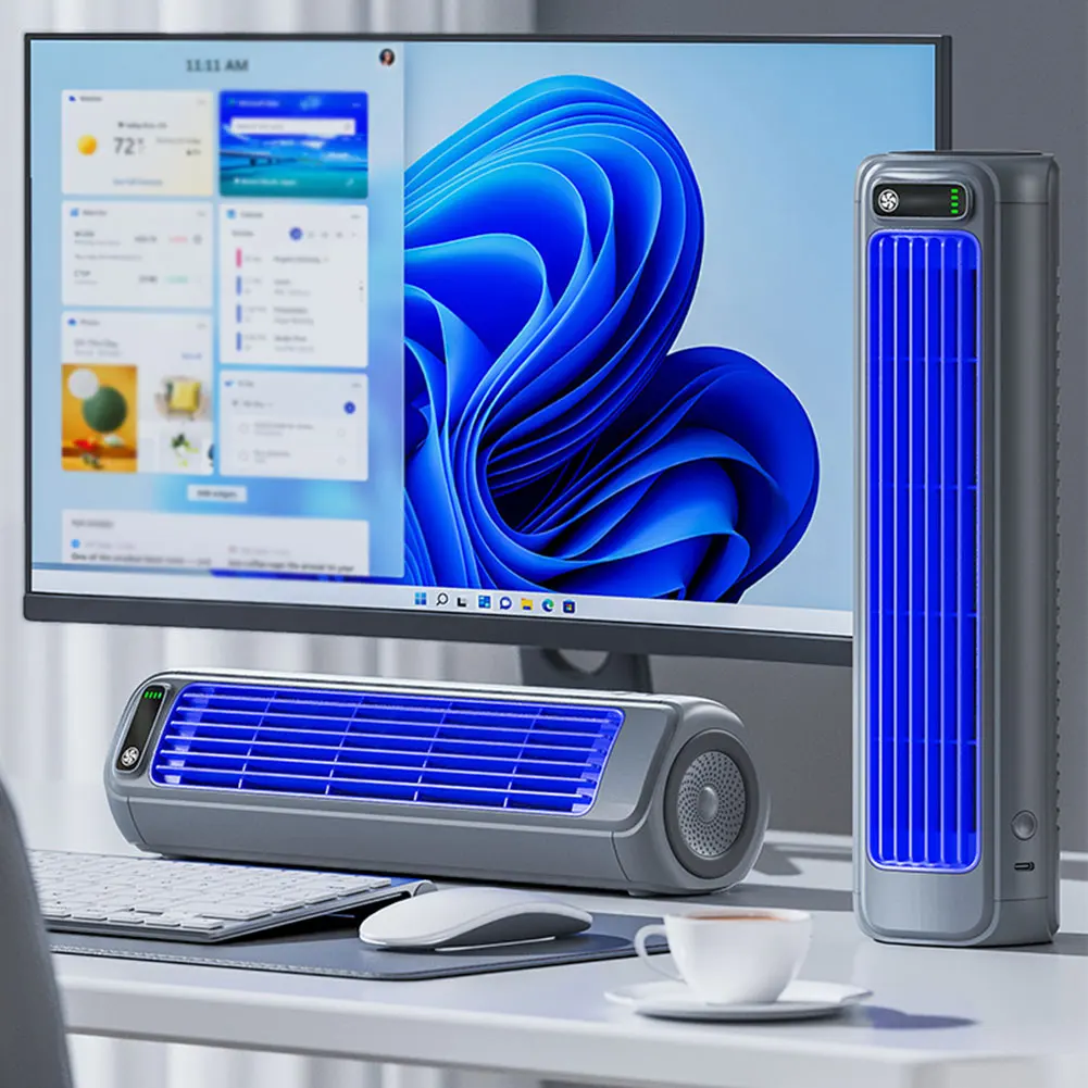 Draagbare Torenventilator Elektrische Ventilator 3 Snelheden Aanpassing Bureauventilator Oplaadbare Windkoeling Stille Muurbevestiging Ventilator Voor Thuiskantoor