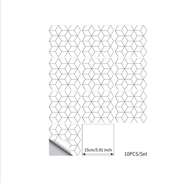 Kök badrum vit mosaik kakel klistermärke vattentät backspalsh, modern diy nordisk heminredning möbler väggdekal: 15cm