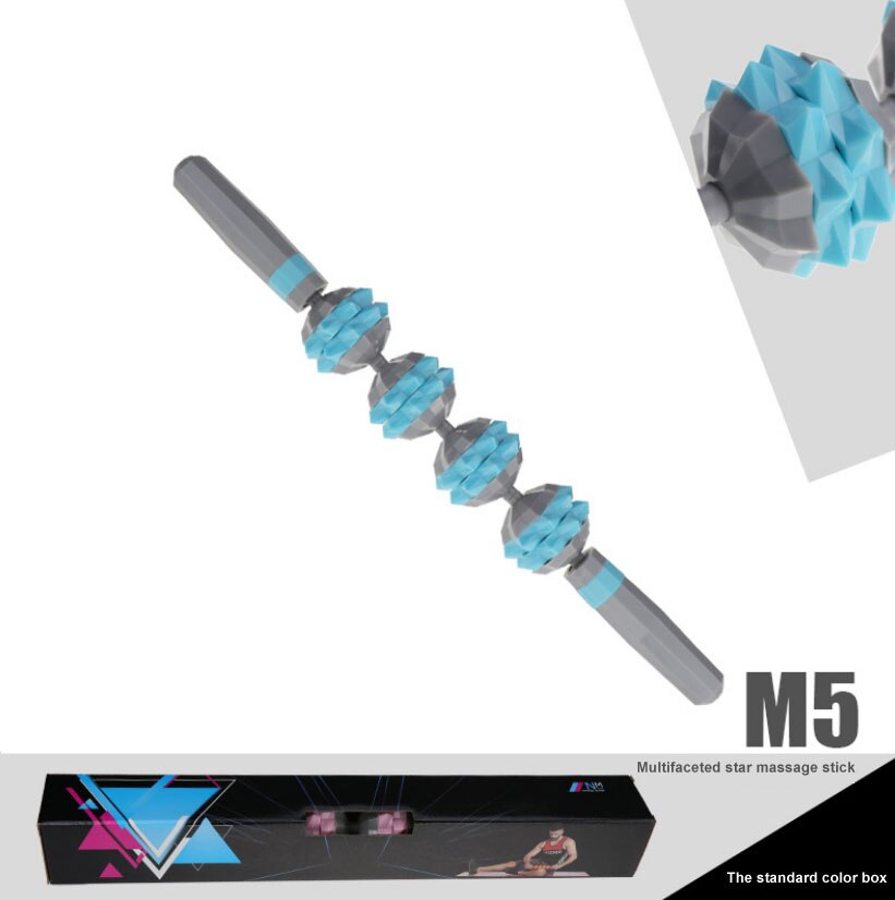 Muscle massage ball leg fascia muscle relaxation yoga stick mace massage skinny leg massage roller to relieve fatigue: Deep Blue