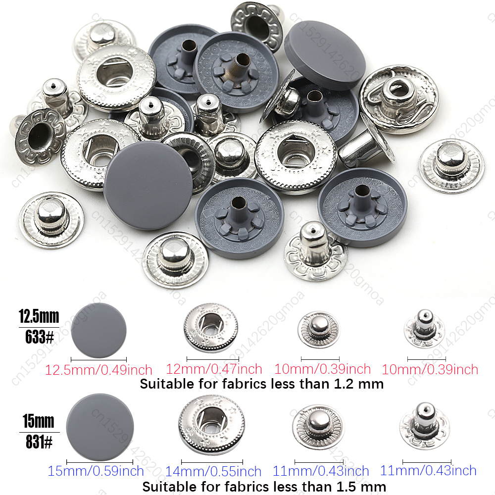 Juego de sujetadores a presión de cuero, botones redondos de Metal de 12,5/15mm, sin costura, botón de Color para ropa, chaquetas, ropa vaquera, 20 juegos, novedad: 4 # / Plata antigua