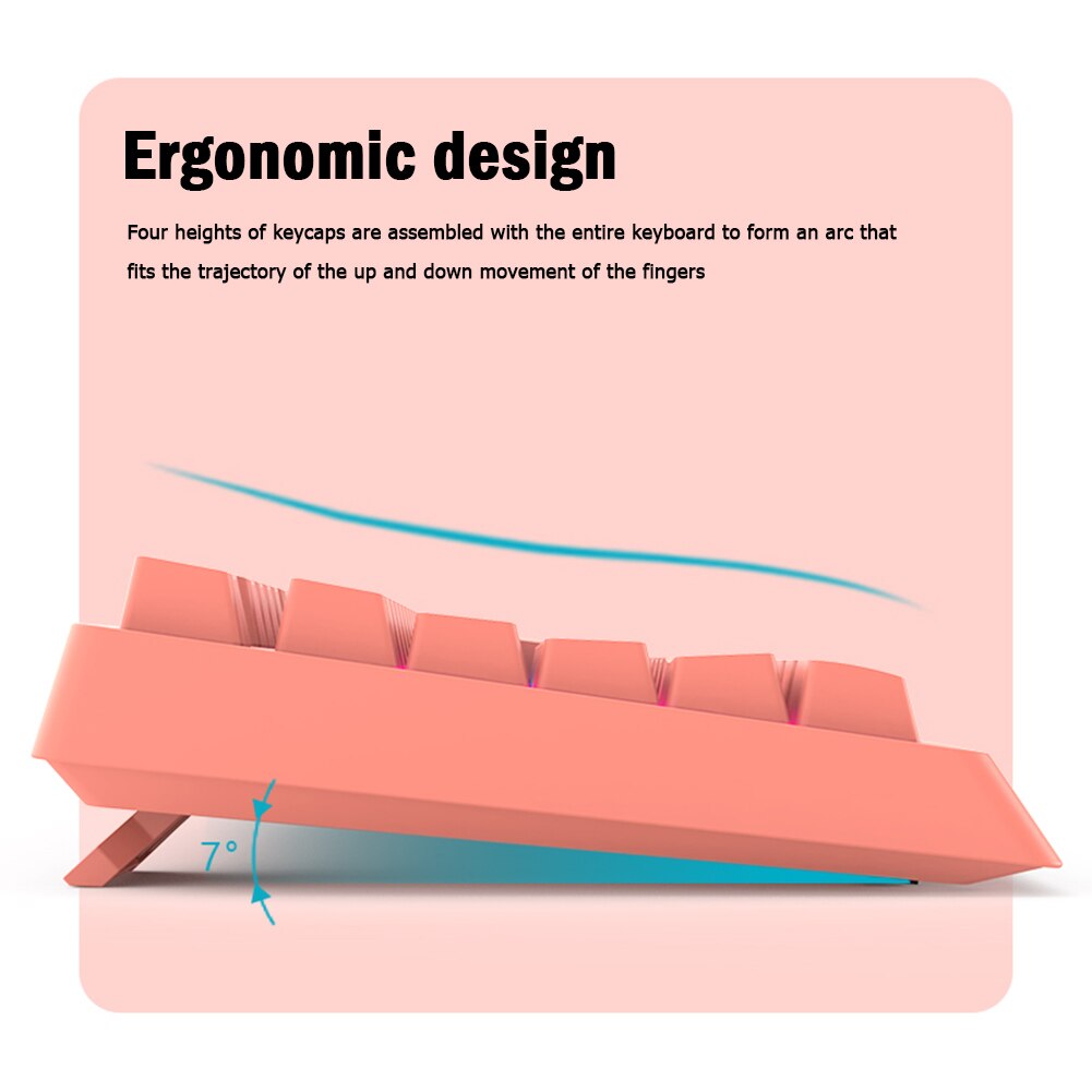 STK090 104 Keys USB Wired RGB Backlight Mechanical Hand Ergonomic Gamer Keyboard Wired Keyboard Mini Bluetooth Keyboard