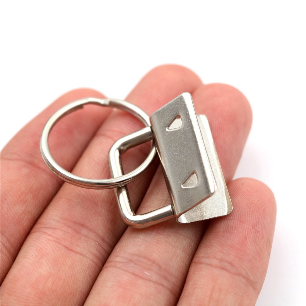 10 stk nøglering hardware 25mm nøglering split ring til håndled armbånd bomuld hale klip