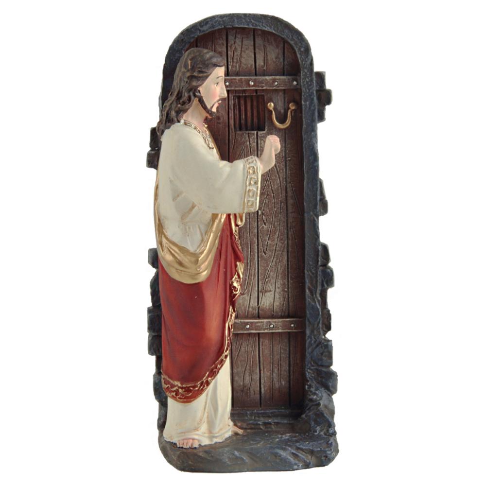 FIGURINE religieuse résine sainte famille STATUE, jésus sacré coeur STATUE, sainte vierge marie STATUE, notre-dame de LOURDES: Jesus knocking