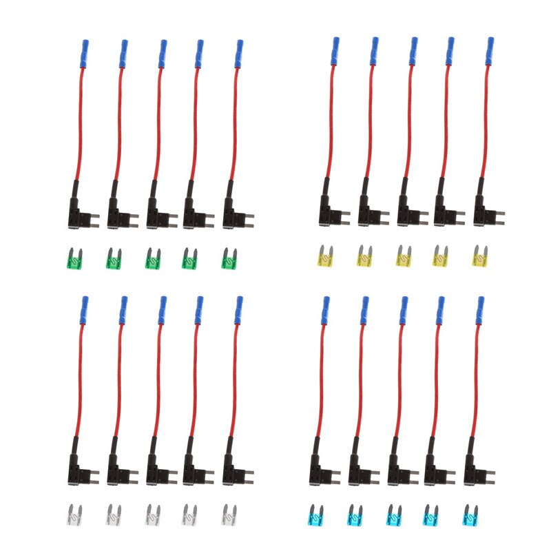 5 Pcs 30A Add Circuit Mini Blade Fuse Box Holder ACS ATO ATC Piggy Back Tap
