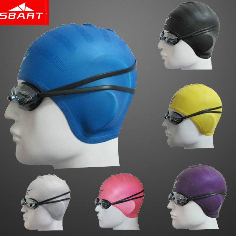 Sbart Silicone Swimming Cap - Unisex, Waterproof, Ear Protection for Long Hair, Diving