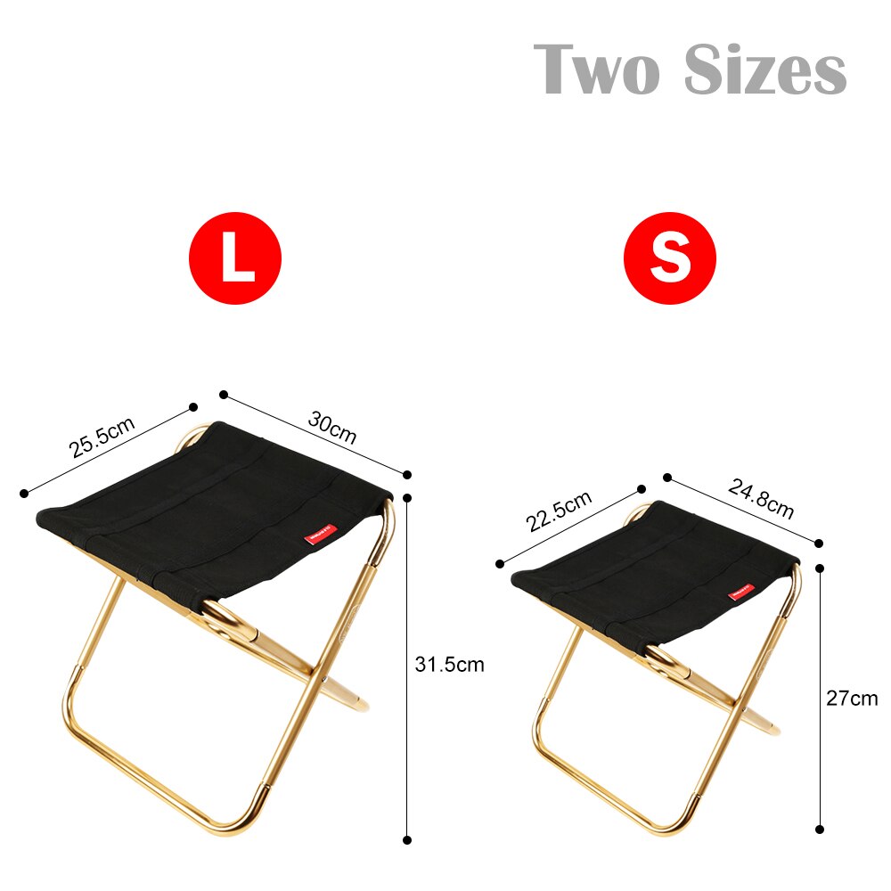 sfit Outdoor Foldable Fishing Chair Ultra Light Weight Portable Folding Camping Aluminum Alloy Picnic Fishing Chair with Bag&