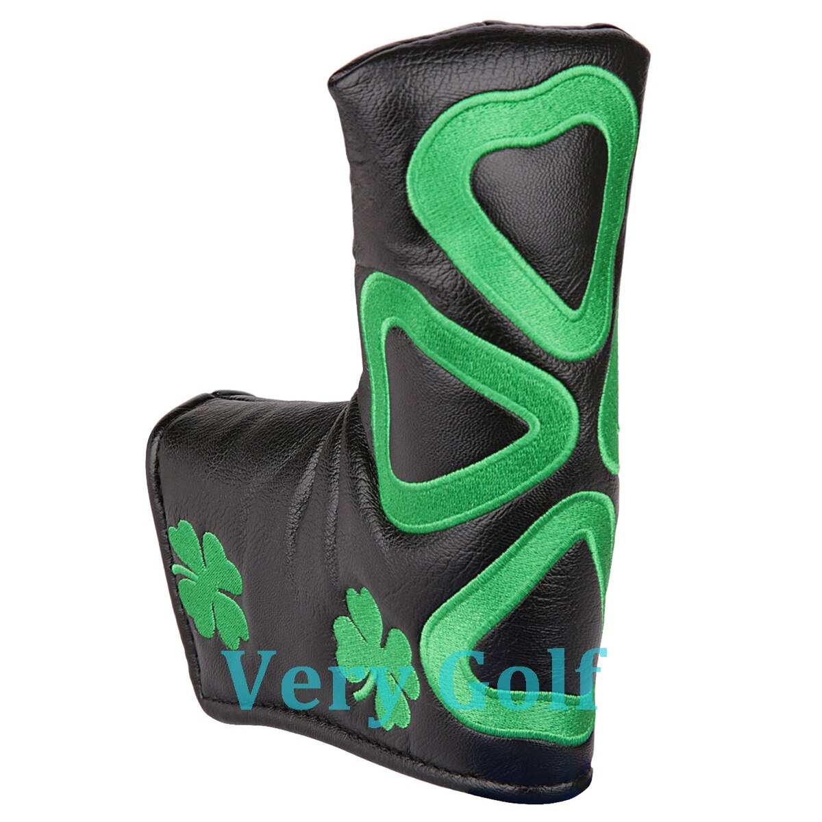 1Pc Vier Clover Putter Cover Golf Blade Putter Head Cover Met Magnetische Sluiting Zwart Of Wit: Black