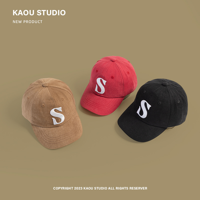 Boné de beisebol masculino e feminino, letra S, estilo coreano, boné pico para pais e filhos, chapéu de sol casual masculino, combinando, combinando, na moda