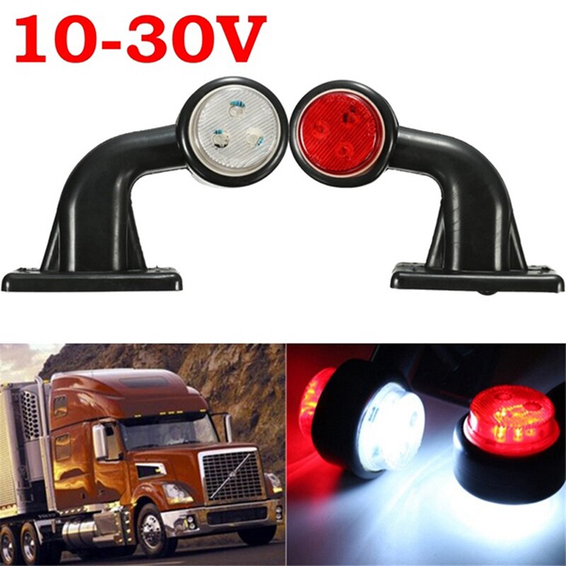 1Pcs 3.5W LED Side Marker Indicator Light Lamp Side Marked Lamp For Truck Lorry Van Trailer Tractor 10-30V Red/White Lights