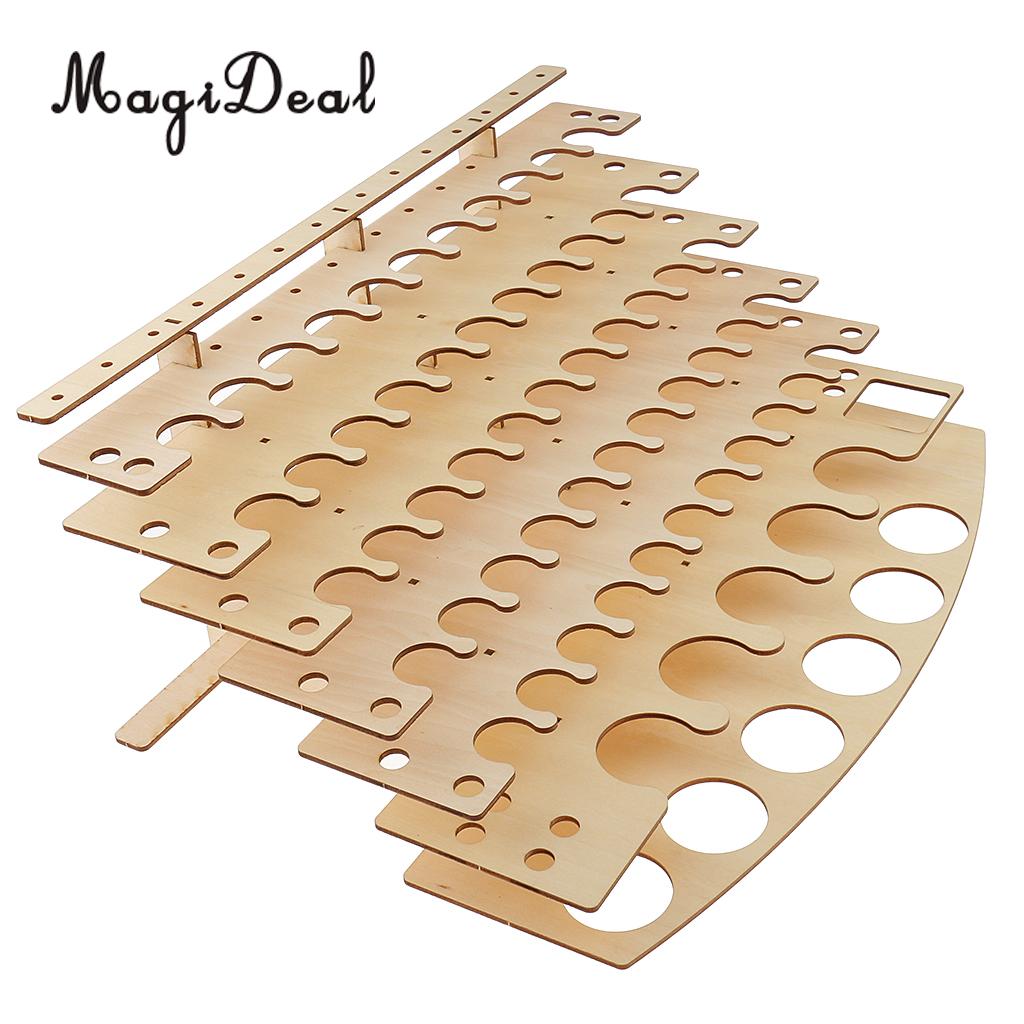 MagiDeal Wooden Paint Bottles Rack Modular Organizer Paint Storage Holder #3 for Studio Storing Paints Brushes Modeling Tools