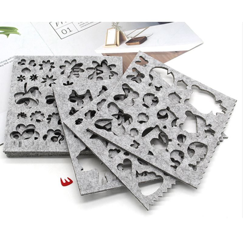 7pcs Wool Felt Mold Needle Felting DIY Craft Stencil Applique Handicraft Shaping Mould Sewing Accessories