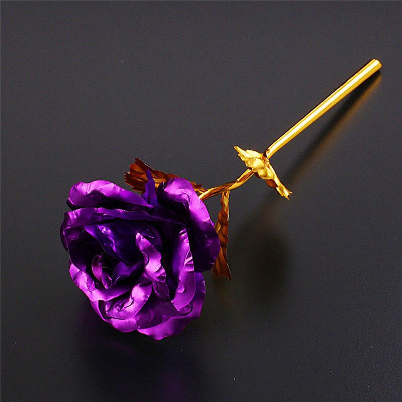 24k gullbelagt rose blomst valentinsdag bryllupsdag bursdag romantisk gylden rose fest dekorasjon: Lilla