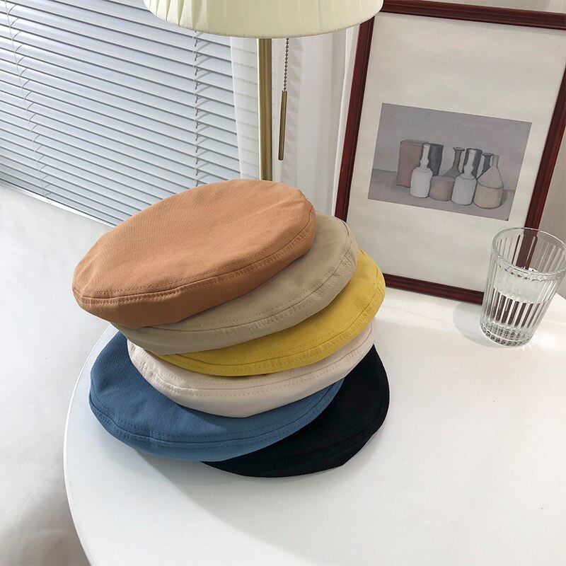 Fransk stil solid tilfeldig vintage damelue beret vanlig lue jenteull varme vinterbasker luehatter femme aldult caps