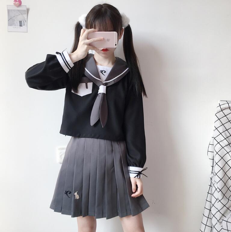 School Uniforms Girls JK Uniform Shirts Skirts Suit Student High School Japanese Preppy Sailor Suit jkx111