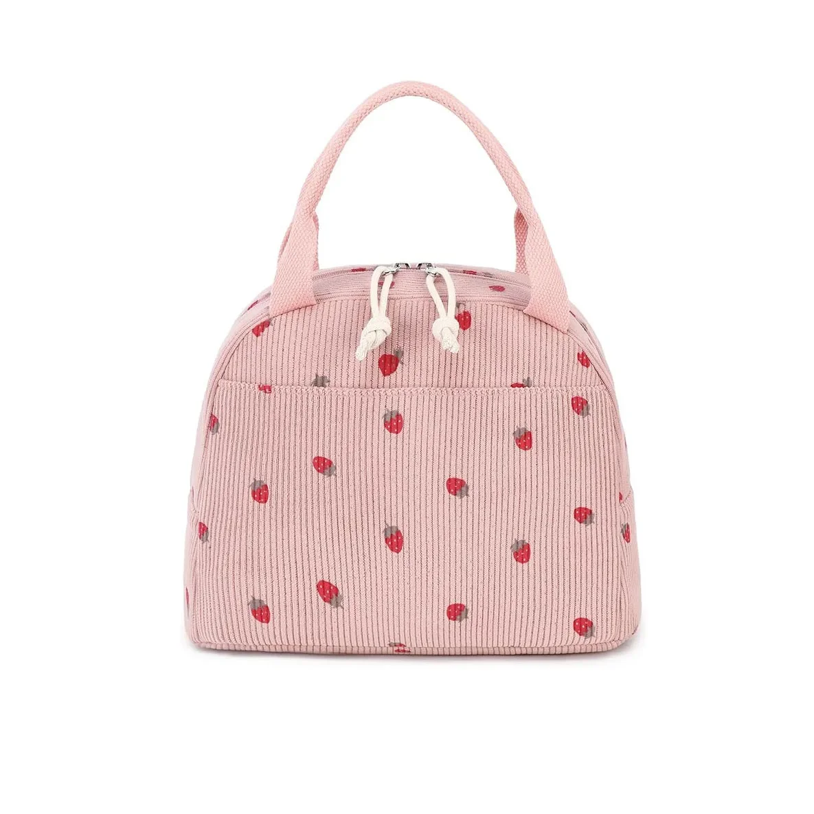 Corduroy Lunch Bag Thermal Insulation Lunch Box Storage Handbag Multifunctional Kid School Cooler Bag Picnic Food Pouch