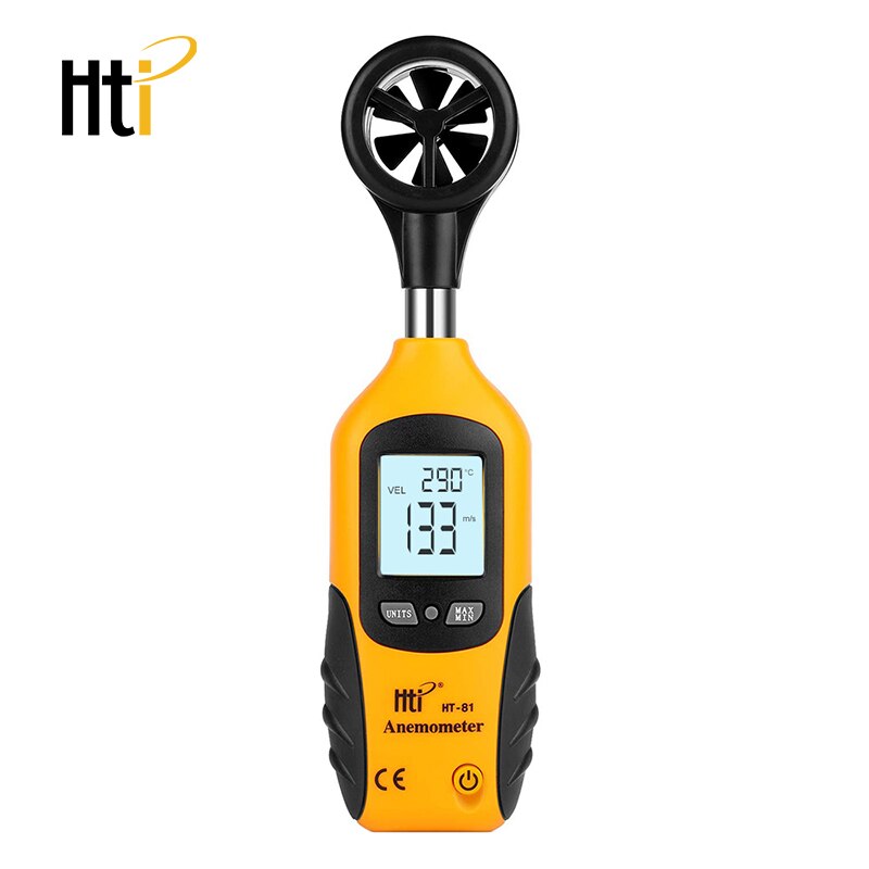 Anemómetro de velocidad del viento Hti, medidor Digital de velocidad del viento portátil, Sensor anemómetro, Ht-81 de velocidad del viento de 0-30 M/S,: Default Title