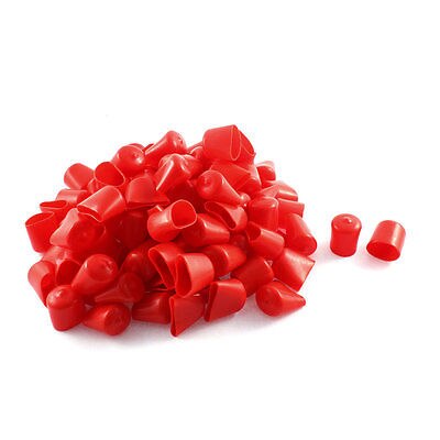100 Stks Rode Zachte Plastic PVC Geïsoleerde End Mouwen Caps Cover 22mm Dia