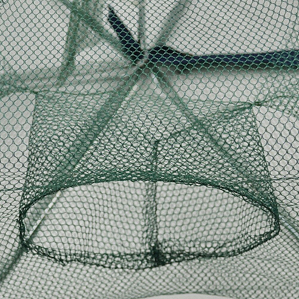 6 huller automatisk nylon fiskenet foldning rejer bur krabbe fisk fælde netværk lokkemad fælde bure mesh fiskenet værktøj