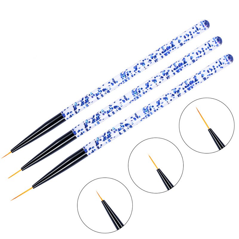 Pinceau à ongles 3 pièces/ensemble, stylo de peinture pour Nail Art, brosse pour Gel UV, Salon de beauté, à usage domestique