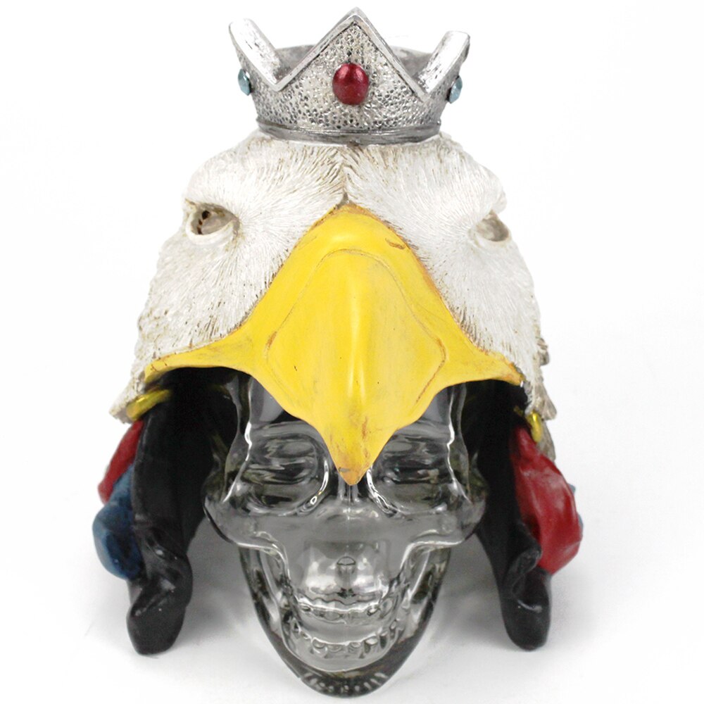 Cráneo con águila calva, casco con cabeza de cristal, Cráneo de Vodka, conjuntos de vino creativos, decantador de calavera inferior de vino, juego de vidrio
