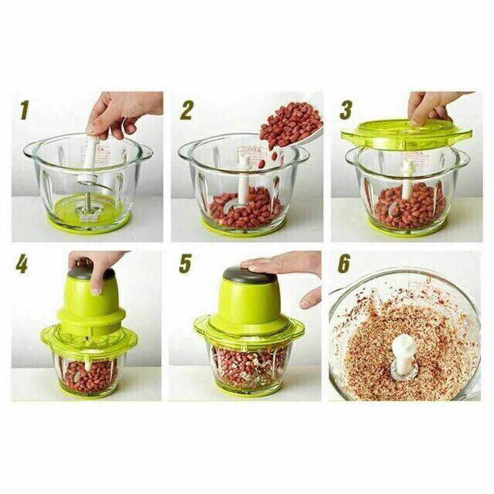 1.2L Capacity Meat Grinder Food Chopper Stainless Electric Kitchen Electric Chopper Meat Grinder Shredder